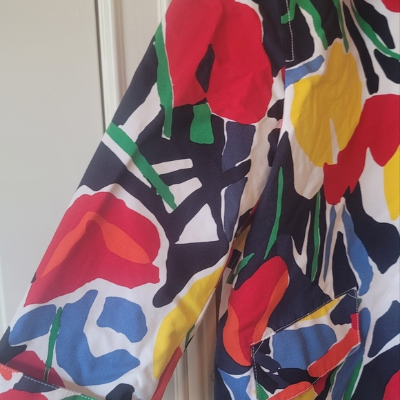 NWT Ralph Lauren Flower Cotton Gold White Green Red Blue Yellow Jacket Coat L - Picture 3 of 10